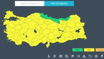 75 il için sarı uyarı Sakarya'da var