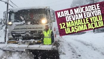 Sakarya'da 12 mahalle yolu ulaşıma açıldı - Kar lastiği uyarısı