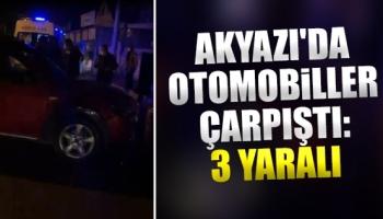 Akyazı'da otomobiller çarpıştı!