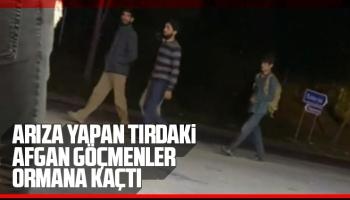 Arıza yapan tırdaki Afgan göçmenler ormana kaçtı