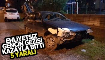 Gençlerin gezisi kazayla bitti: 5 yaralı