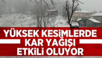 Akyazı'da yüksek kesimler beyaza büründü