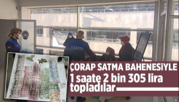 Son model araçla gidip 1 saate 2 bin 305 lira topladılar