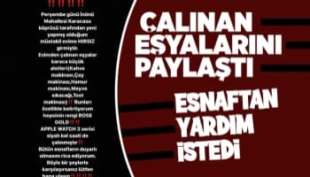 Çalınan eşyaları için esnaftan yardım istedi