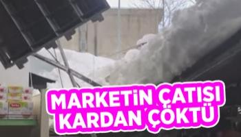 Marketin çatısı çöktü