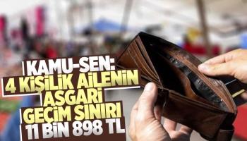 4 kişilik ailenin Asgari geçim sınırı 11 bin 898 lira