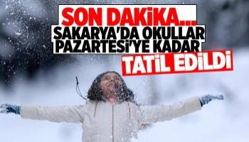 Sakarya'da okullar Pazartesi'ye kadar tatil edildi