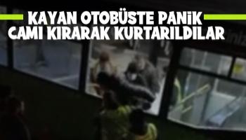 Karda kayan otobüste panik