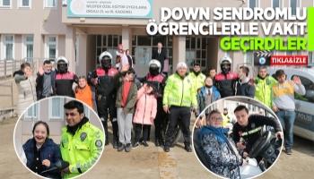 Polislerden down sendromlu öğrencilere ziyaret