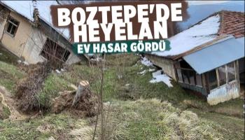 Boztepe'de heyelan ev boşaltıldı