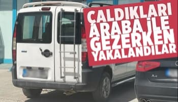 Çaldıkları araba ile gezerken yakalandılar