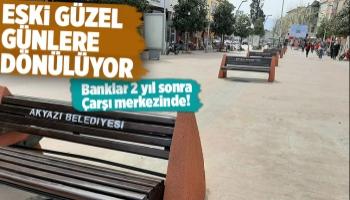 Akyazı'da sökülen banklar yerine getirildi