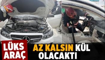 Lüks araç alev aldı