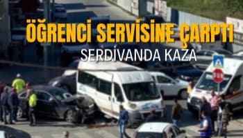 Otomobil Okul Servisi İle Çarpıştı