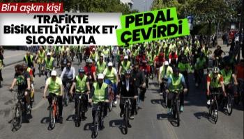 Sakarya'da bini aşkın vatandaş pedal çevirdi