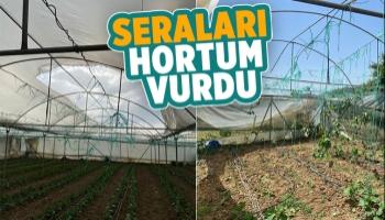 Hortum seraları yıktı