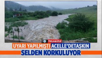 Acelle'de dereler taştı; Sel riski yüksek