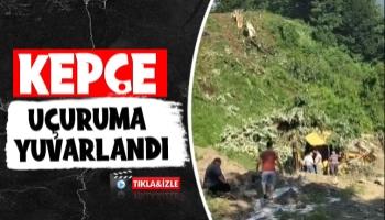 Çamlıca'da kepçe uçuruma yuvarlandı