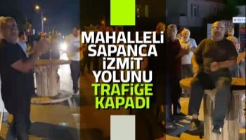 Sapanca'da mahalleli yolu kapattı