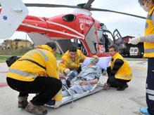 Helikopter Ambulans Yine Can Kurtardı