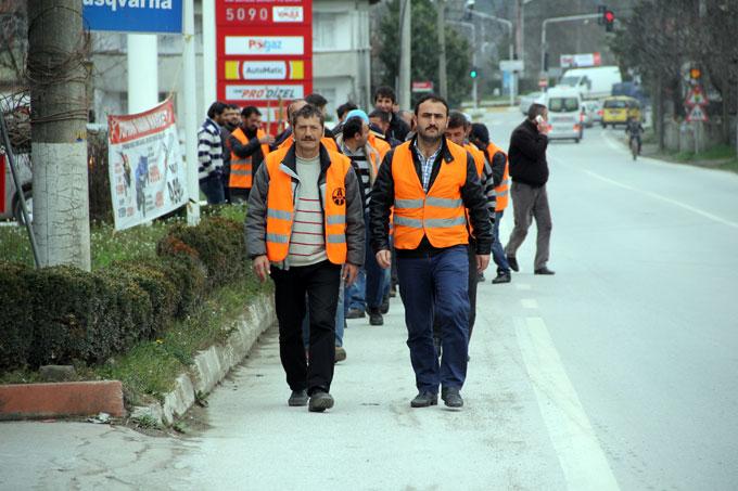 Taşeron işçileri eylem yaptı