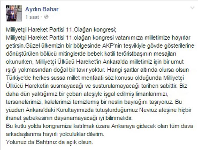 Bahar; 'Nevruz ateşimize ihanet şebekeleri dayanamayacak!'