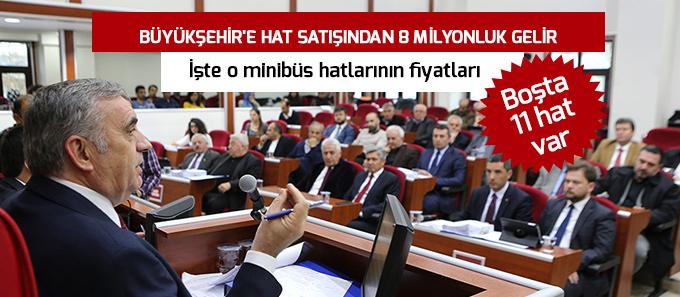 Büyükşehir'e hat satışından 8 Milyonluk gelir