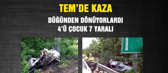 Düğün dönüşü kaza: 4'ü çocuk 7 yaralı