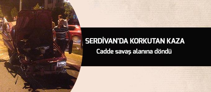 Serdivan'da korkutan kaza