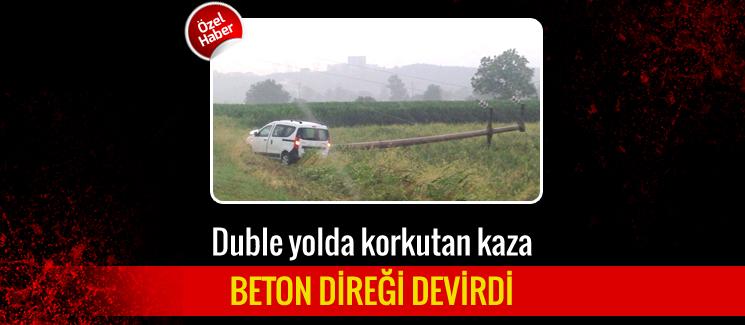 Duble yolda korkutan kaza