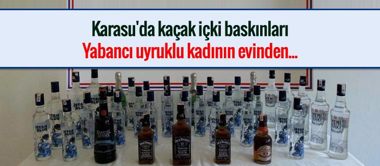 Karasu'da kaçak içki baskınları