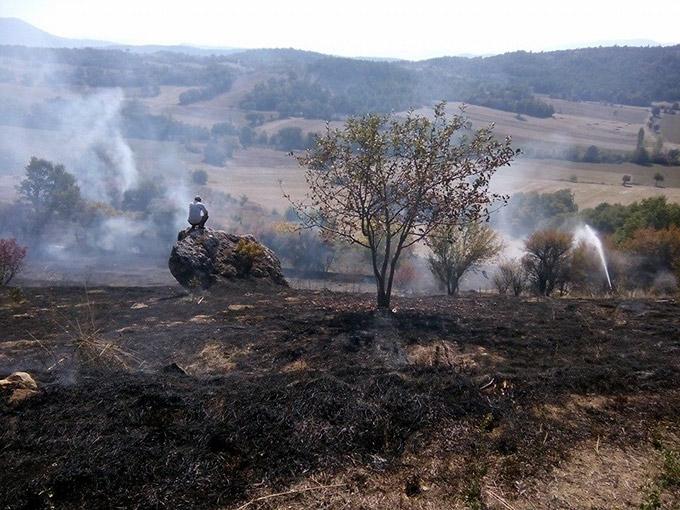 Anız yangını korkuttu