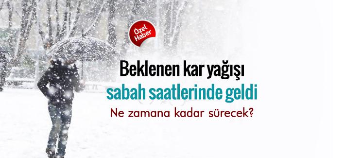 Beklenen kar yağışı sabaha karşı geldi