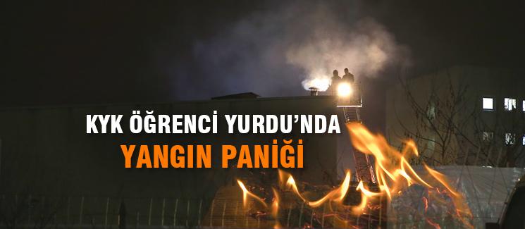 Öğrenci yurdunda yangın paniği