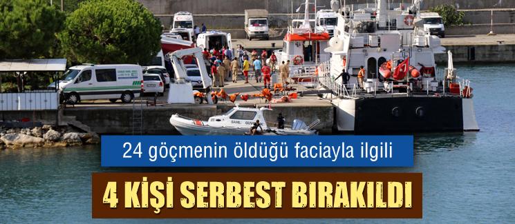 Göçmen faciasında gözaltına alınan 4 kişi serbest bırakıldı