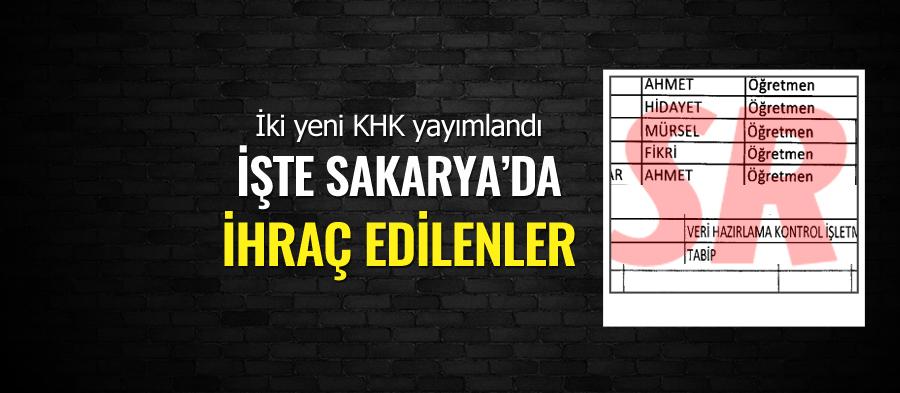 İşte Sakarya'da ihraç edilenlerin listesi