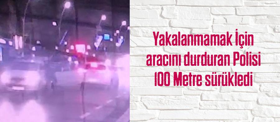 Otomobilin sürüklediği polis memuru yaralandı