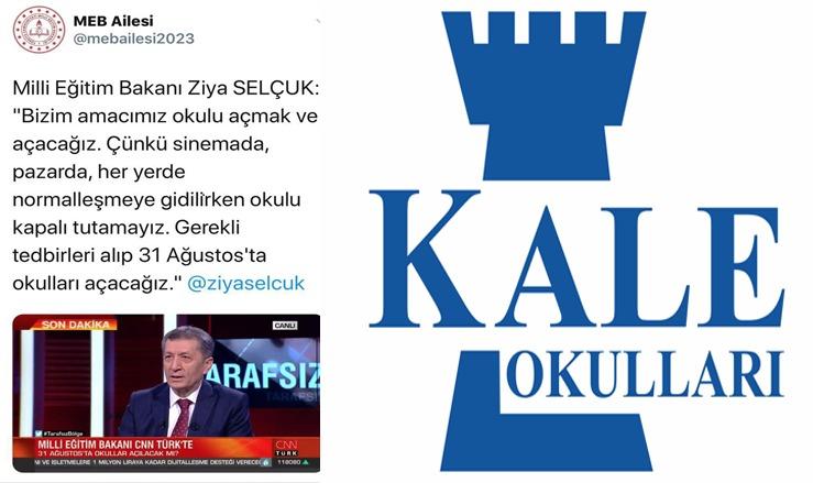 Özel Kale Okulları, 31 Ağustos’ta tüm öğrencilere kapılarını açıyor!